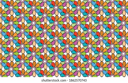 colorful  flower pattern background for design  vector eps.10