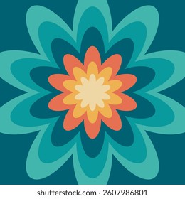 A colorful flower pattern with a blue background. design for all business 