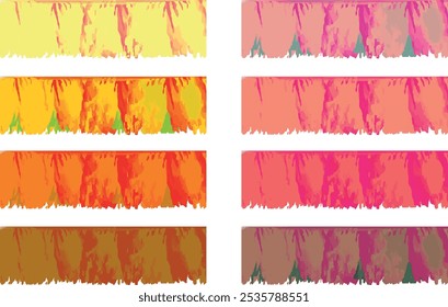 colorful flower pattern decorative rectangular banners set vector