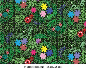 colorful flower pattern design and background