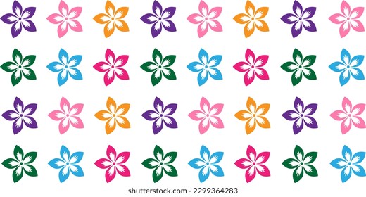Farbiges Blumenmuster auf weißem Hintergrund. Vektorgrafik für Ihr Design	