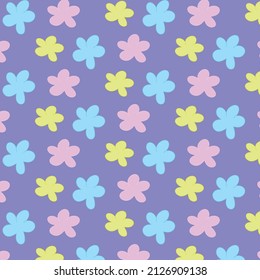 colorful flower pattern with pink and yellow on blue background