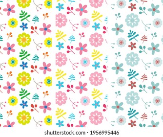 Colorful flower pattern. Vector. Background.
