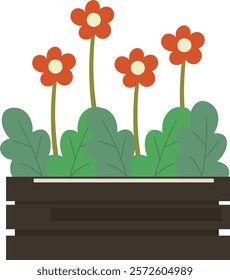 Colorful Flower Planter Illustration Cartooon