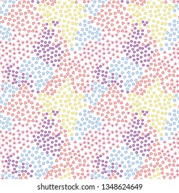 colorful flower polka pattern girl tee illustration art vector 