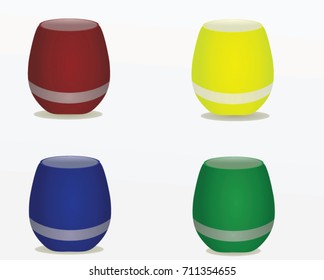 Colorful flower pot. vector illustration