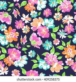 Colorful Flower print ~ seamless background