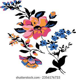 colorful flower print vector illustration 