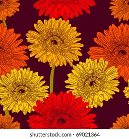 Colorful flower seamless pattern