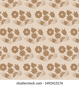 Colorful flower seamless pattern for background, notebook, simple design. Modern abstract vector design for paper, cover, fabric, interior decor. Soft pastel colors for kids/children bedroom