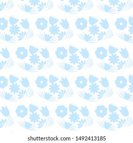 Colorful flower seamless pattern for background, notebook, simple design. Modern abstract vector design for paper, cover, fabric, interior decor. Soft pastel colors for kids/children bedroom