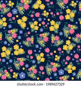 colorful flower seamless pattern background