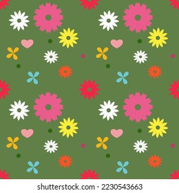Colorful Flower seamless pattern background 