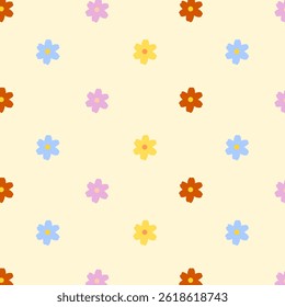 Colorful flower seamless pattern with background. floral cartoon 