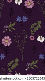 Colorful Flower seamless pattern for fabric, wrapping paper and prints