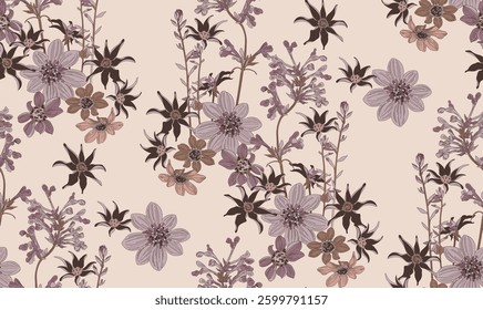 Colorful Flower seamless pattern for fabric, wrapping paper and prints