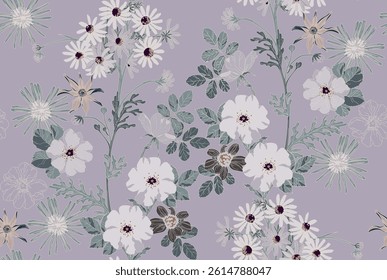 Colorful Flower seamless pattern for fabric, wrapping paper and prints