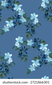 Patrón inconsútil colorido de la flor para la tela, el papel de embalaje y las impresiones	
