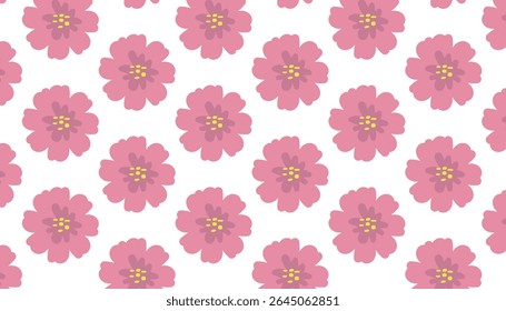 

Colorful flower seamless pattern, Hand drawn botanical element, Doodle floral background, Minimal botanical art, Cute basic nature shapes wallpaper.