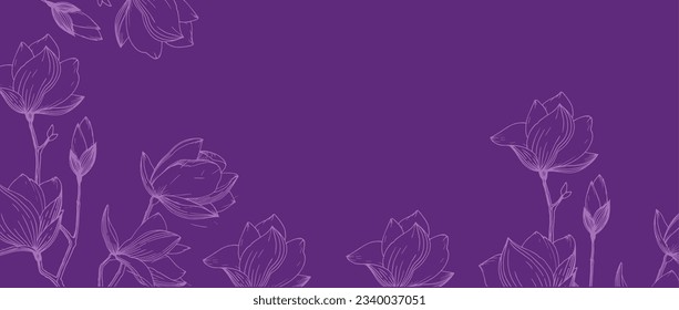Colorful flower seamless pattern illustration. Children style floral doodle background, funny basic nature shapes wallpaper. vintage flower seamless pattern on purpal background.