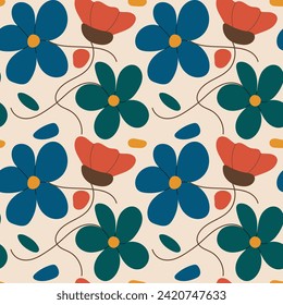 Ilustración de patrones sin fisuras de flores coloridas. 