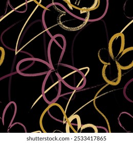 Colorful flower seamless pattern illustration. Children style floral doodle background,  wallpaper. Vector illustration