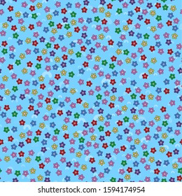 Farbige Blume, nahtloses Muster auf weißem Hintergrund. Papierdruckdesign. Abstrakte Retro-Vektorgrafik. Trendfarbene Textilien, Gewebe, Umhüllung. Moderne Raumgestaltung.