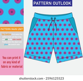 Colorful flower seamless textile pattern design
