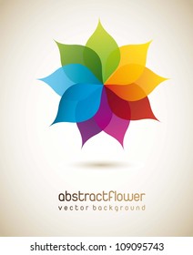 colorful flower with shadow background. vector illustration