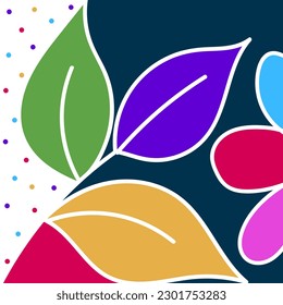 colorful flower shape background. trendy floral style and summer design