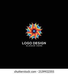 Colorful Flower shape logo vector illustration