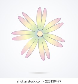 colorful flower, simple logo
