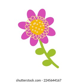 Colorful flower . Spring season. Flat style vector illustration. Isolated on white background.