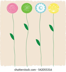 Colorful flower stems of green,vector illustration design.