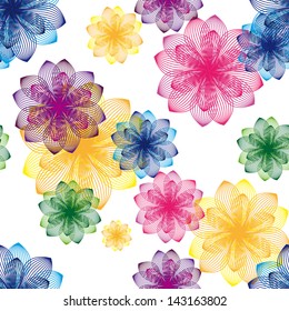 colorful flower vector background. Seamless texture