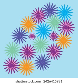colorful flower vector design, various flower vector design,