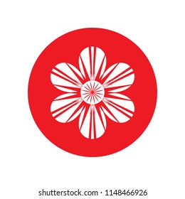 Colorful flower vector icon on white background