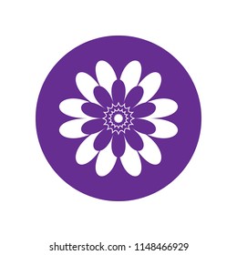 Colorful flower vector icon on white background