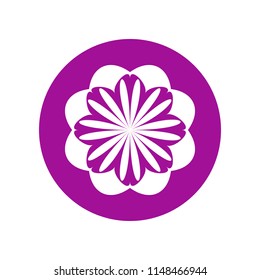 Colorful flower vector icon on white background