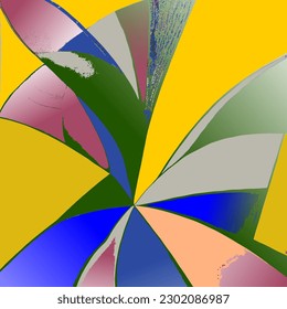 colorful flower vector illustration with cubism theme