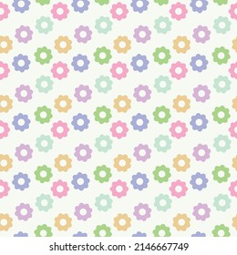 colorful flower vector illustration Seamless pattern on white background design wallpaper.