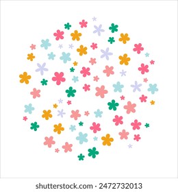 Colorful flower vector illustration set