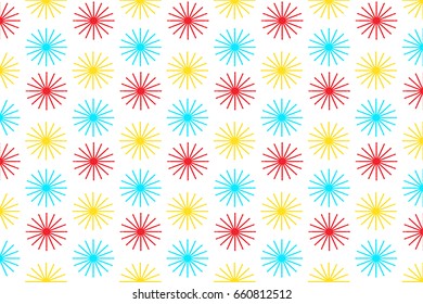 Colorful flower vector modern bright shaped designed pattern