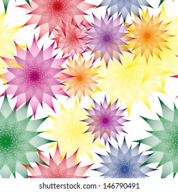 colorful flower vector  on white background. Seamless texture