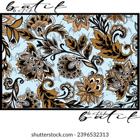 Colorful flower vector pattern, Beautiful batik patterns, The beautiful of art Malaysian and Indonesian Batik, Floral pattern for traditional clothes, Background, pattern and texture