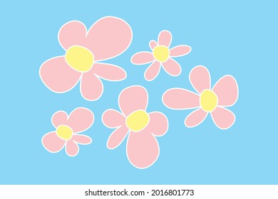 Colorful flower vector pattern illustration floral background: Cute Background