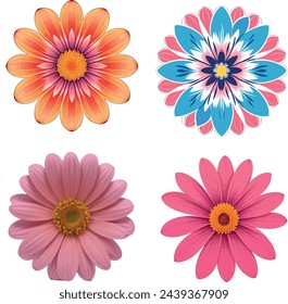 a colorful flower in vector style on a white background

