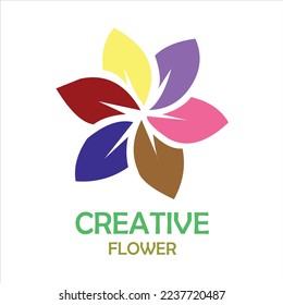 flor colorida muy bonito y creativo diseño, vector, logotipo