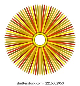 Colorful Flower Wheel in realistic style. Rainbow Flower. Colorful vector illustration isolated on white background.
