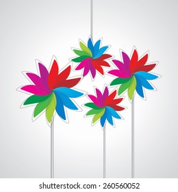colorful flower wheel round of leaf